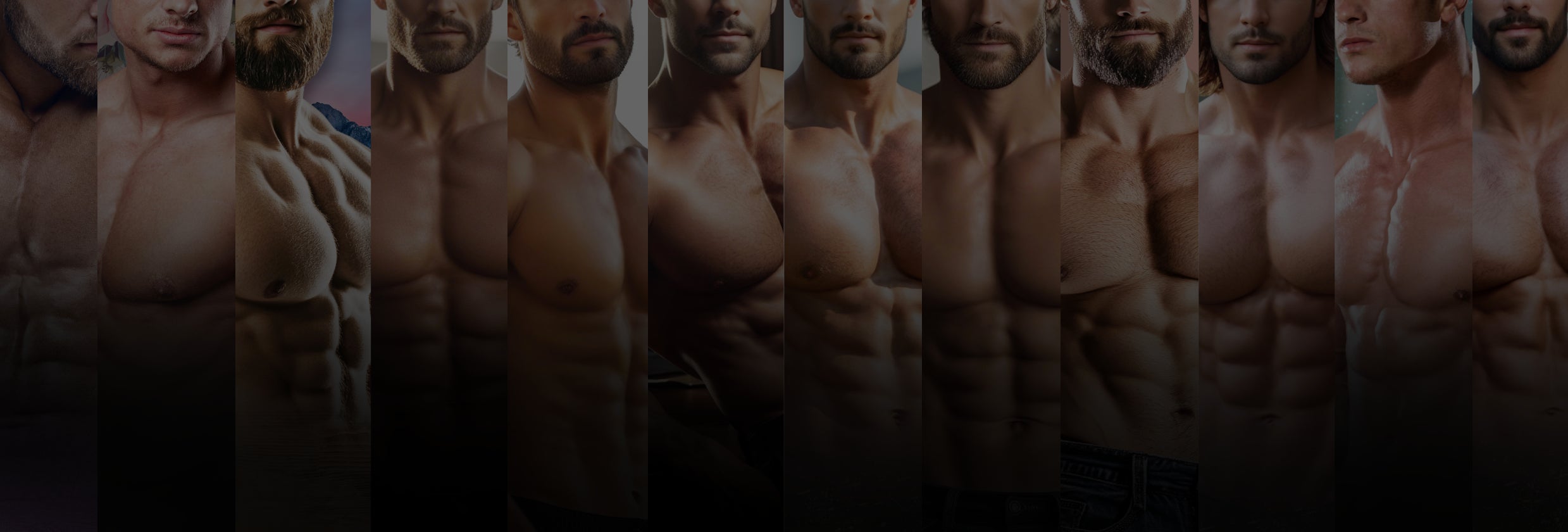 Collage of shirtless male torsos