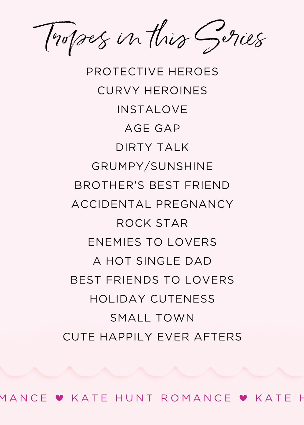 Tropes in the series, including protective heroes, curvy heroines, instalove, age gap, and more.
