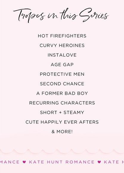 List of tropes from the series, including hot firefighters, curvy heroines, instalove, second chance, and more.